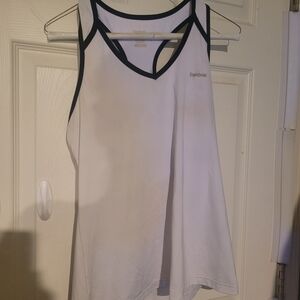 Reebok Women's White and Black Trim Tank Top